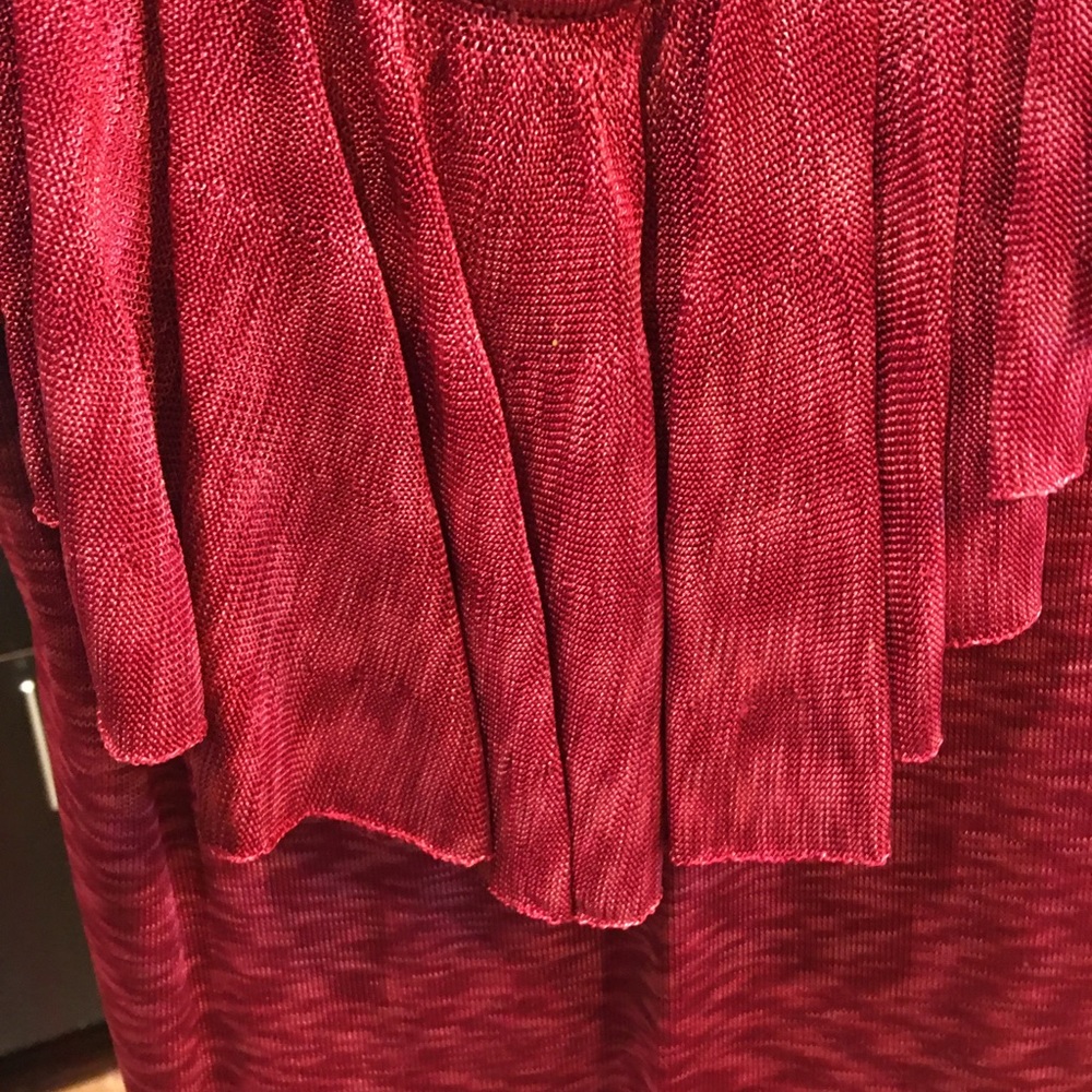 Cache Red/Fuchsia Ruffle Tank - Picture 3 of 4